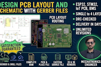 design pcb layout and schematic with gerber files