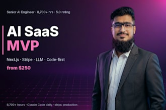 build your ai saas mvp in nextjs with stripe and ai backend