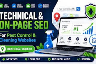 optimize pest control or cleaning service business website technical onpage SEO