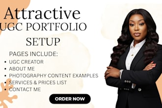 create a professional ugc portfolio, canva portfolio, and canva website