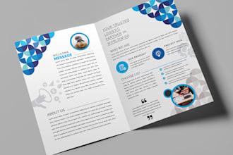 design company profile, business flyers, bi fold, tri fold brochure, catalog