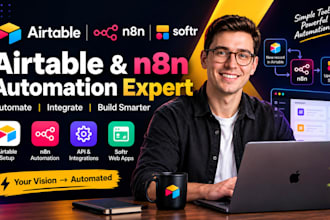 setup airtable database n8n automation airtable automation airtable softr expert