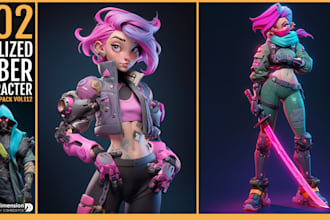 design cyberpunk character, original character design