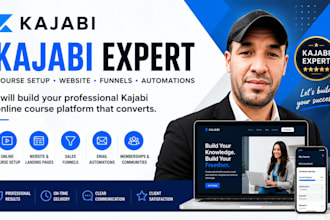 create your kajabi online course website, funnel and automation