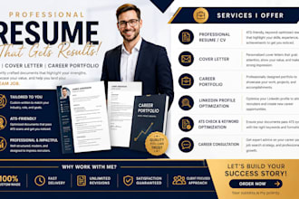 create ats resume , cv, cover letter