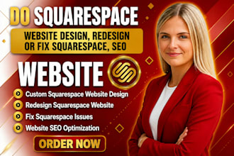 do squarespace website design, redesign squarespace or fix issue sqaurespace SEO