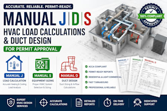 do manual j, d, s havac load calculations and duct design for permits