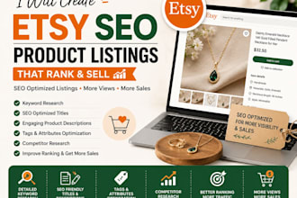 create SEO optimised etsy product listings