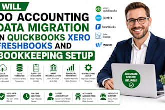 do accounting data migration in quickbooks xero freshbooks and bookkeeping setup