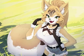 draw furry art, fursona, furry pfp, furry oc and anthro art,