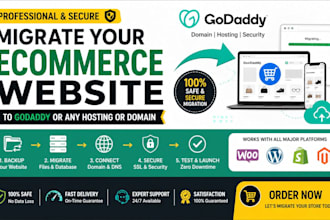 migrate your ecommerce website to godaddy or any hosting or domain