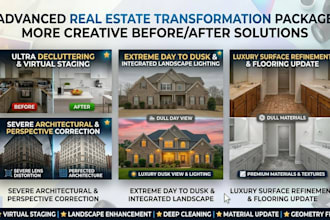 do professional hdr real estat photo editing , property listing and retouching
