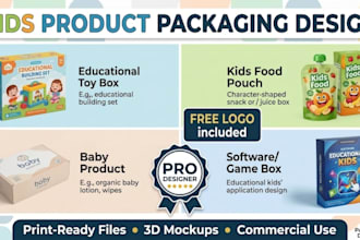 design professional toy packaging, kids product and software box design