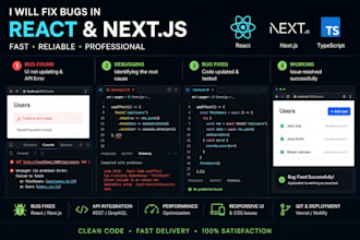 fix bugs and issues in your react or nextjs application