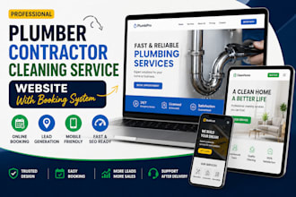 build plumber, contractor, home repair, cleaning service website online booking