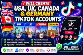 create a USA, UK, tiktok canada, and germany tiktok account