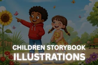 create children story book illustration and children book design