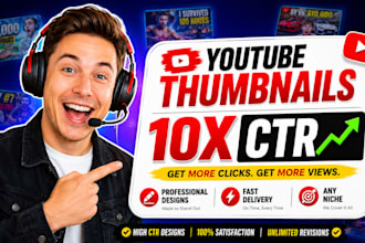 create CTR boosting youtube thumbnail in 24hrs