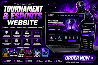 design tournament website, esports website, gaming website and league website