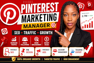 be your pinterest marketing manager for SEO growth and traffic