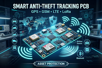 design smart anti theft alarm and tracking device pcb for asset protection