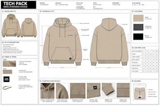 design professional fashion tech packs and technical flat sketch for clothing