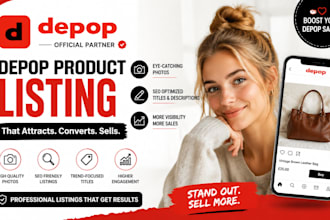 list standout your products on depop, do depop bulk seo listing, fix depop
