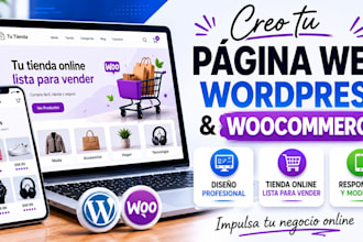 creo tu pagina web wordpress y tienda online woocommerce lista para vender
