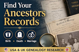 find birth death and marriage records in USA and UK