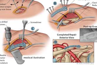 draw high quality 2d 3d medical illustration scientific biology anatomy diagram
