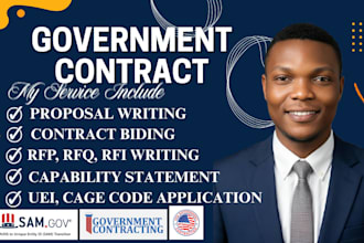 do govermant contract and write proposal for rfi, rfp, rfq and gcs