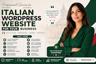 build an italian wordpress website, italian business website, and website design