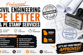 licensed engineering pe letter civil engineering drawing pe stamp georgia utah