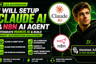 setup claude n8n ai agent, build claude website claude n8n integration, manus ai