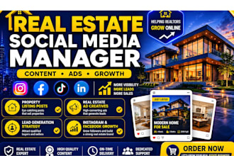 create engaging real estate social media content and manage your accounts