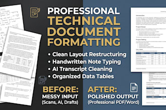 format, type, and clean your engineering notes or technical documents
