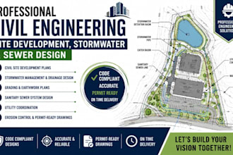 provide civil engineering site plan, septic, stormwater and sewer design
