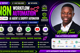 develop n8n workflow, n8n ai agent, n8n expert, n8n shopify automation, vapi ai