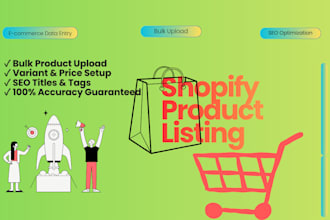 do shopify product listing and ecommerce data entry