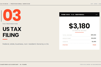 prepare your US tax return, personal and business