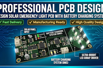 design solar emergency light pcb with battery charging system