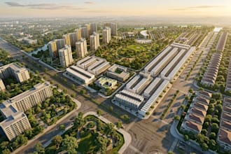 design 3d large scale urban planning masterplan city layout site plan rendering