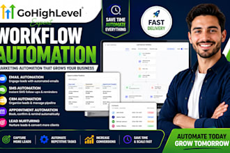 create gohighlevel workflow automation, CRM automation, email and SMS campaigns