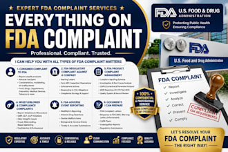 file fda consumer complaints, draft fda warning letter and prepare adverse event
