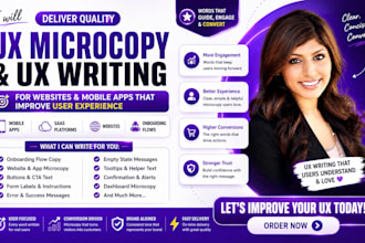 deliver quality UX microcopy UX writing for website that improve user experience