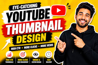 professional eye catchy thumbnail for youtuber