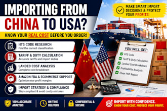 calculate tariffs and landed costs for import from china to the USA