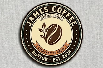 design a unique minimalist logo for coffee shop and cafe