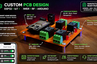 design esp32 esp8266 iot pcb, smart home, wifi, bluetooth and sensor boards
