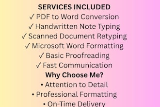 type PDF, scanned, and handwritten documents into word